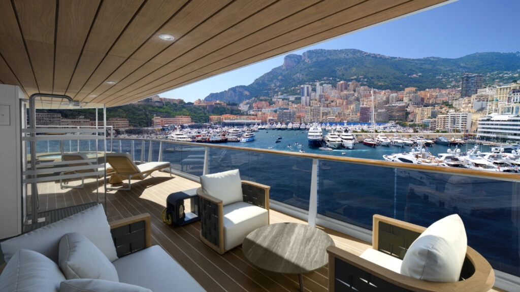 Terrazza affacciata sul porto di Monaco